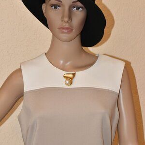 Tommy Hilfiger Sleeveless, Asymmetrical, color-block sheath dress US 8